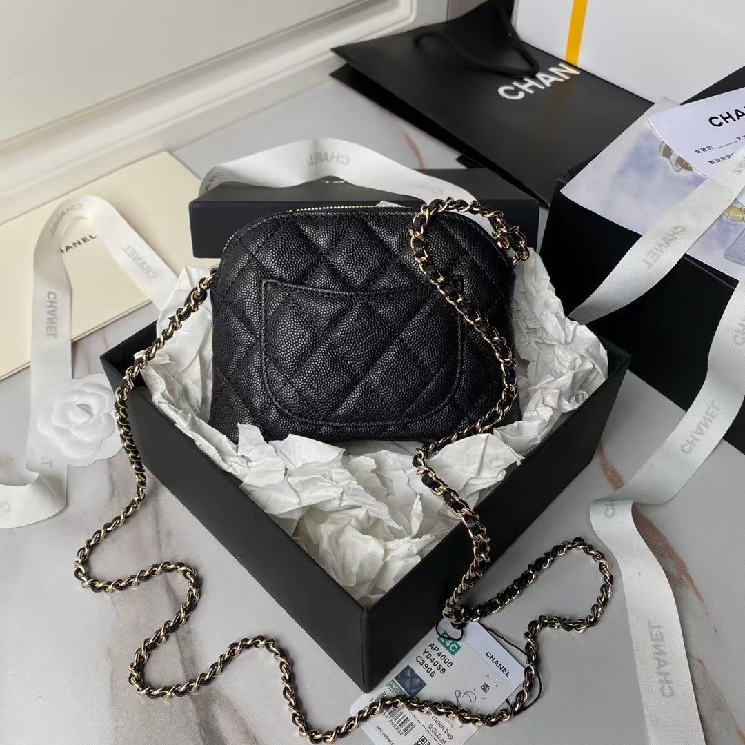 Chanel 24S AP4000 Mini Clutch With Chain Crossbody Bag Black Caviar Light Gold Hardware - 图片 2