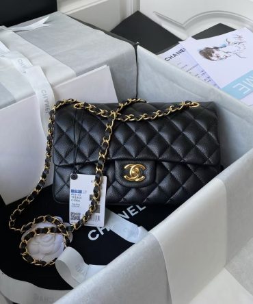 Chanel Small Classic Handbag Caviar Gold Hardware
