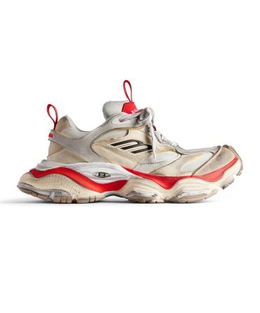 Mens Cargo Sneaker in Beige/grey/red