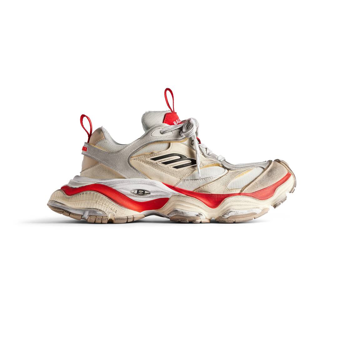 Mens Cargo Sneaker in Beige/grey/red