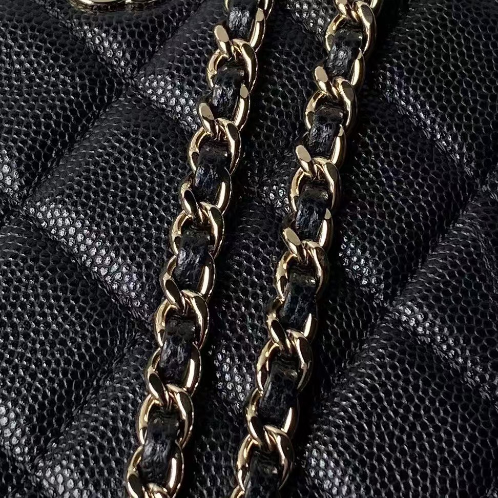 Chanel 24S AP4000 Mini Clutch With Chain Crossbody Bag Black Caviar Light Gold Hardware - 图片 6