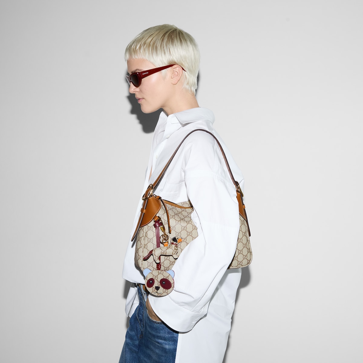 GG Emblem Medium Shoulder Bag - 图片 3